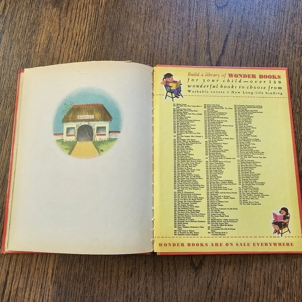 Vintage 1960's The Little Garage Man Wonder Book Children's Book